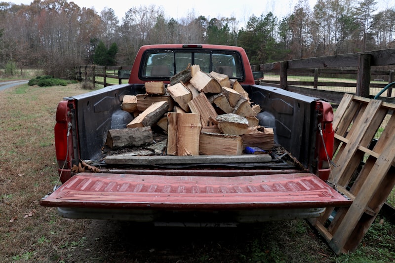 Pickup truck loaded for a small junk removal job